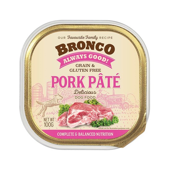 Bronco Dog Tray Food Pork Pate 100g