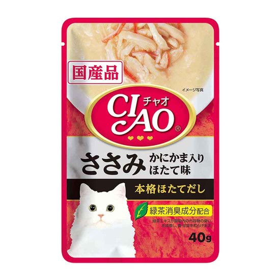 CIAO Cat Treat Creamy Soup Pouch Chicken Fillet with Crab Stick Scallop 40g