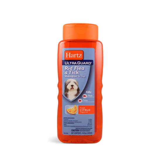 Hartz Dog Shampoo Fresh Citrus for Rid Flea & Tick 532ml