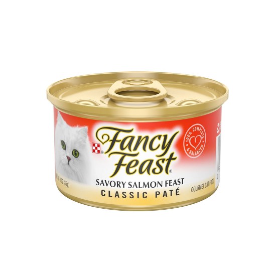 Fancy Feast Cat Canned Food Classic Savory Salmon 85g 1 ctn