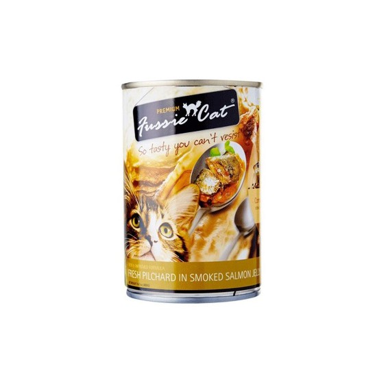 Fussie Cat Canned Food Fresh Pilchard in Smoked Salmon Jelly 400g 1 ctn