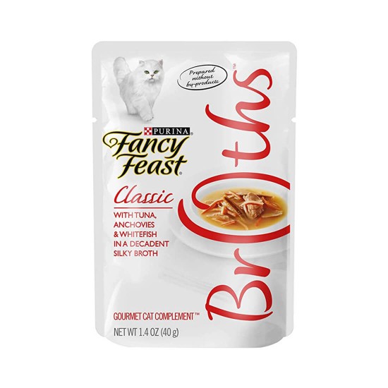 Fancy Feast Cat Food Tuna, Anchovies & Whitefish in Silky Broth 40g