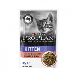 Purina Pro Plan Cat Food Tender Pieces with Salmon in Gravy for Kitten 85g