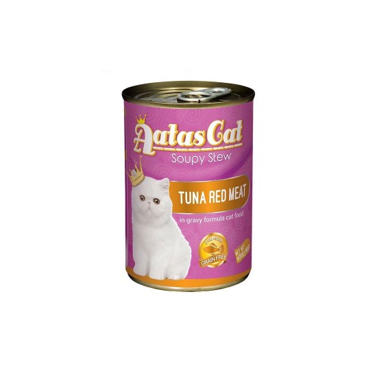 Aatas Cat Canned Food Soupy Stew Red Meat Tuna 400g 1 ctn