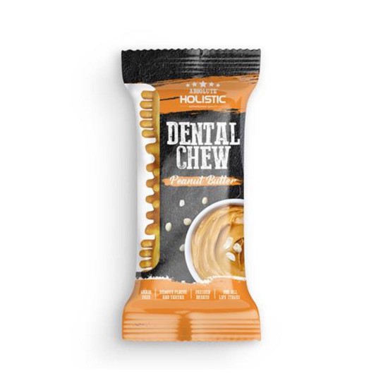 Absolute Holistic Dog Treat Dental Chew Peanut Butter 4"