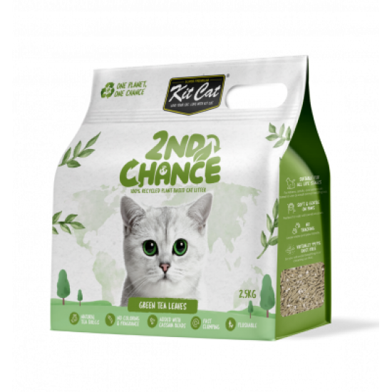 Kit Cat 2nd Chance Cat Litter Green Tea Leaves 2.5kg 1 ctn