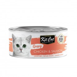 *Bedok & Eastside Cats* Kit Cat Canned Food Gravy Chicken & Salmon 80g 1 ctn