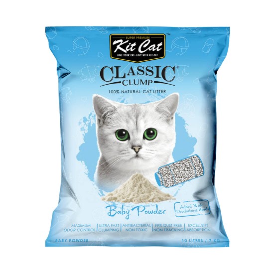 Kit Cat Classic Clump Cat Litter Baby Powder 10L