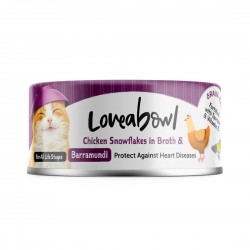 Loveabowl Cat Canned Food Chicken Snowflakes with Barramundi in Broth 70g 1 ctn