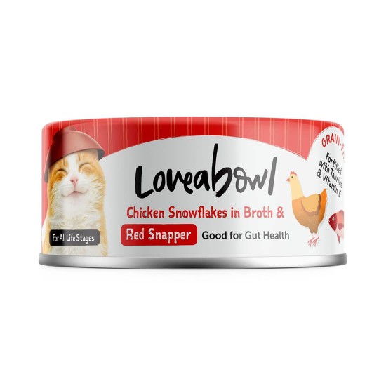 Loveabowl Cat Canned Food Chicken Snowflakes with Red Snapper in Broth 70g