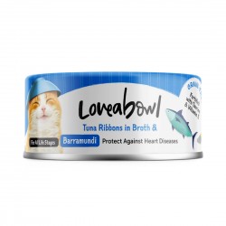 Loveabowl Cat Canned Food Tuna Ribbons with Barramundi in Broth 70g 1 ctn
