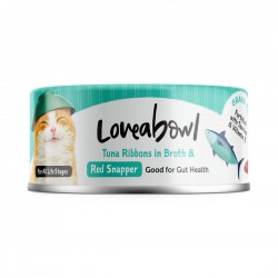 Loveabowl Cat Canned Food Tuna Ribbons with Red Snapper in Broth 70g 1 ctn