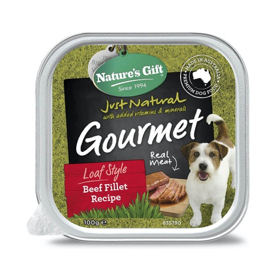 Nature's Gift Dog Tray Food Beef Fillet 100g