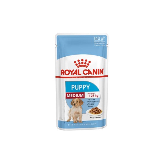 Royal Canin Dog Wet Food Medium Puppy Pouch 140g 1 box