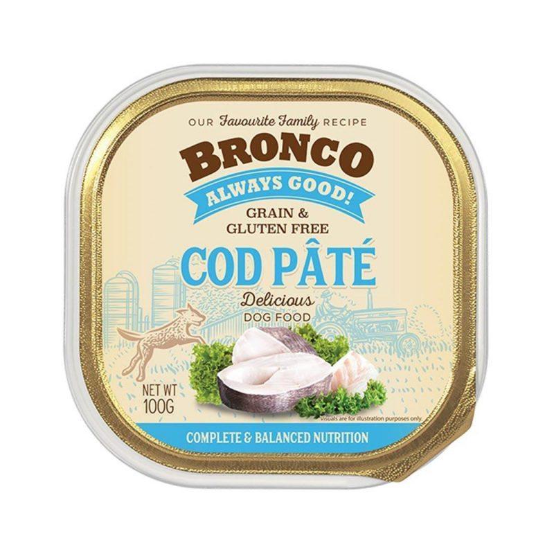 Bronco Dog Tray Food Cod Pate 100g – S&S Pet Shop