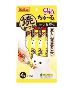 CIAO Cat Treat Grilled Tuna Churu Dried Bonito 12g x 4