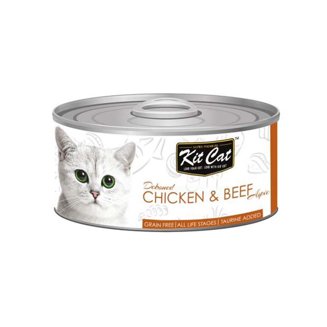 Kit Cat Canned Food Chicken and Beef 80g Kit Cat Canned Food Chicken and Beef 80g