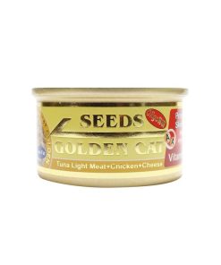 Seeds Golden Cat Canned Food Tuna Light Meat, Chicken and Cheese 80g