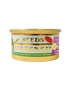 Seeds Golden Cat Canned Food Tuna Light Meat, Chicken and Shirasu 80g