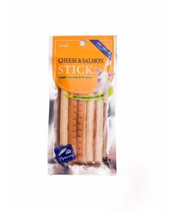 BOW WOW Dog Treat Cheese and Salmon Stick 50g