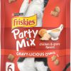 Purina Friskies Cat Treat Party Mix Gravy-licious Crunch Chicken Gravy 60g