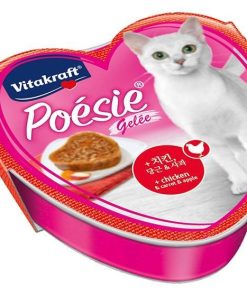 Vitakraft Cat Treat Poesie Hearts Chicken, Carrot and Apple in Jelly Tray 85g
