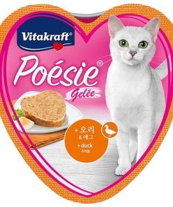 Vitakraft Cat Treat Poesie Hearts Duck and Egg in Jelly Tray 85g