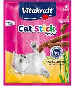 Vitakraft Cat Treat Stick Mini Chicken and Cat Grass (3pcs)