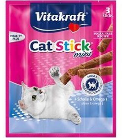 Vitakraft Cat Treat Stick Mini Plaice with Omega 3 (3pcs)