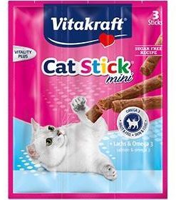 Vitakraft Cat Treat Stick Mini Salmon with Omega 3 (3pcs)