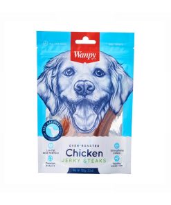 Wanpy Dog Treat Oven Roasted Chicken Jerky Steaks 100g