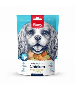 Wanpy Dog Treat Oven Roasted Chicken Jerky and Biscuit Twist 100g