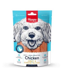 Wanpy Dog Treat Oven Roasted Chicken Jerky and Cheese Slices 100g