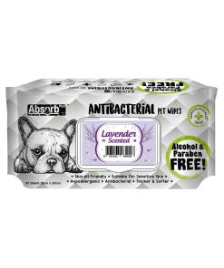 Absorb Plus Antibacterial Pet Wipes Lavander 80sheets