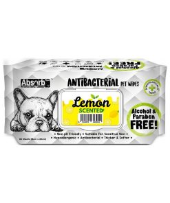 Absorb Plus Antibacterial Pet Wipes Lemon 80sheets