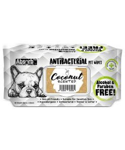 Absorb Plus Antibacterial Pet Wipes Cocounut