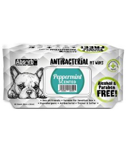 Absorb Plus Antibacterial Pet Wipes Peppermint