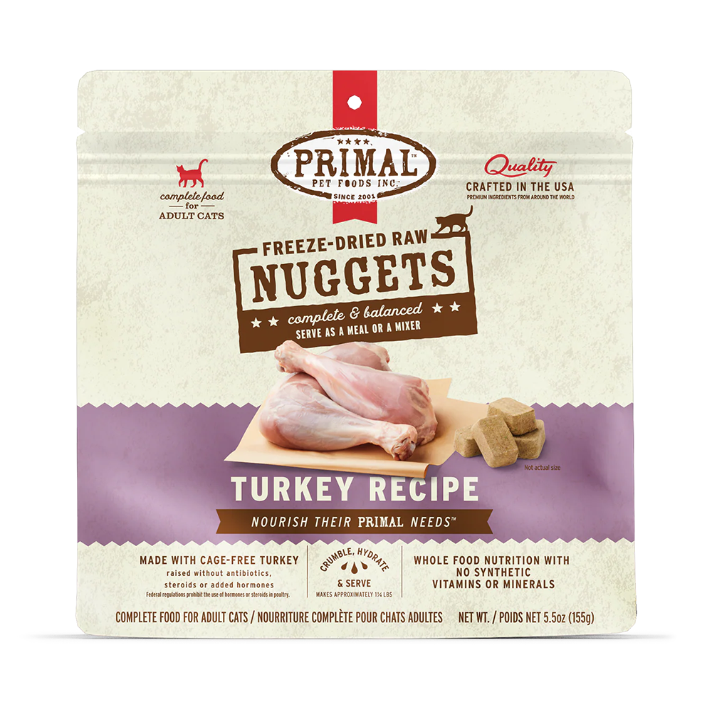 PrimalCatFreezeDriedRawNuggetsTurkey
