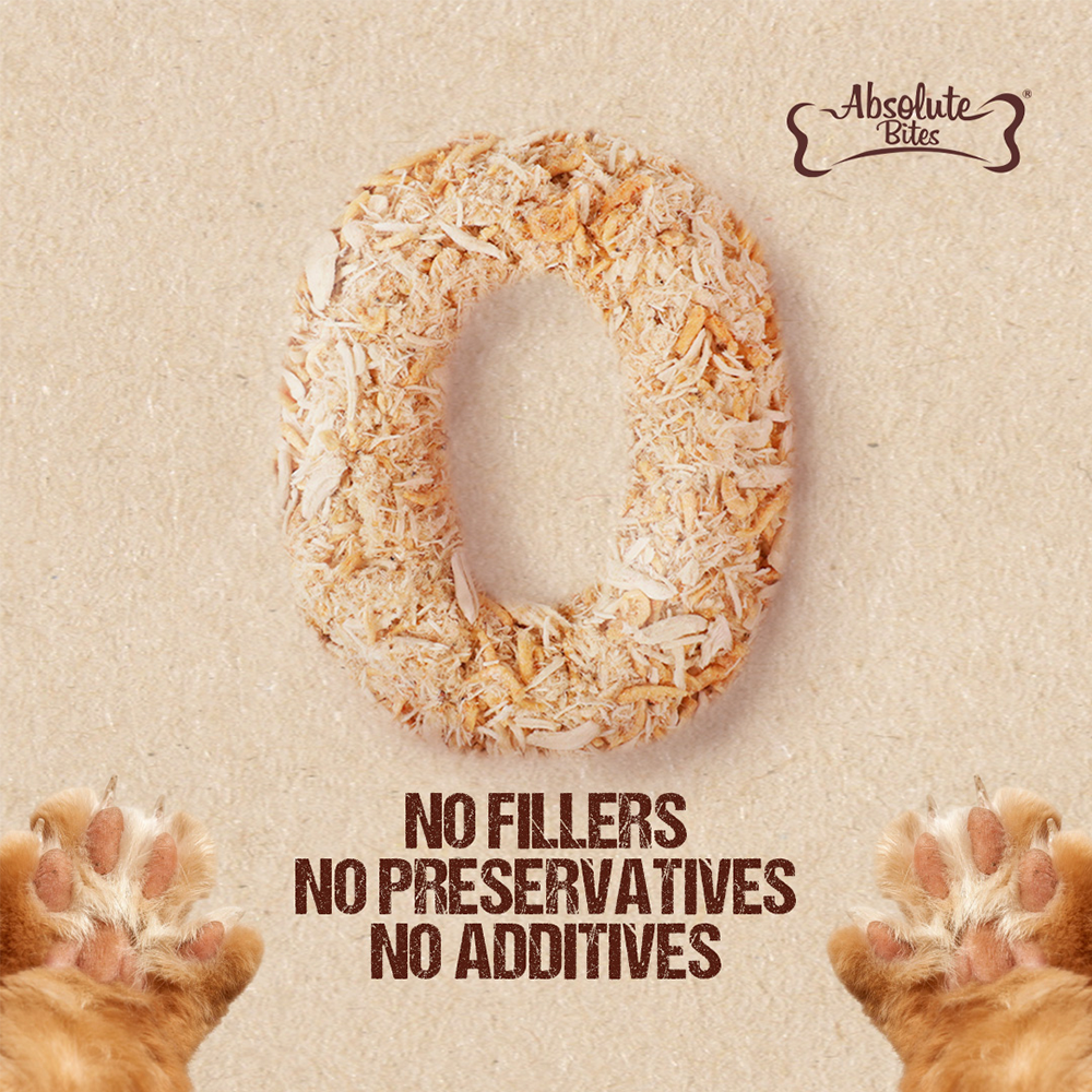 Absolute Bites Freeze Dried Wild Flakes Toppers for Cats and Dogs - Chicken with Goat Milk Recipe 100g-04