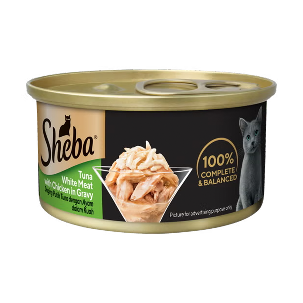 Sheba Tuna White Meat with Chicken in Gravy 85g