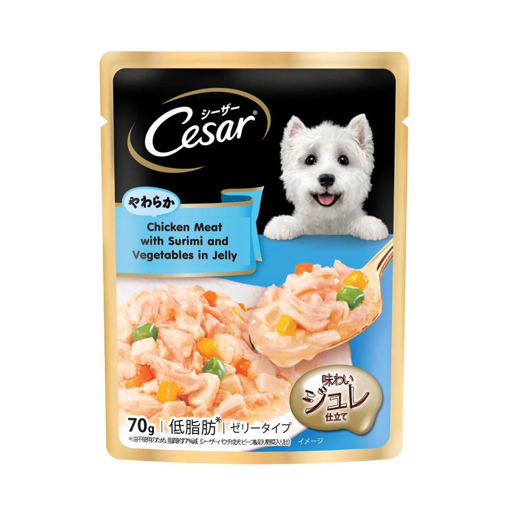 Cesar Chicken Meat with Surimi & Vegetables in Jelly 70g